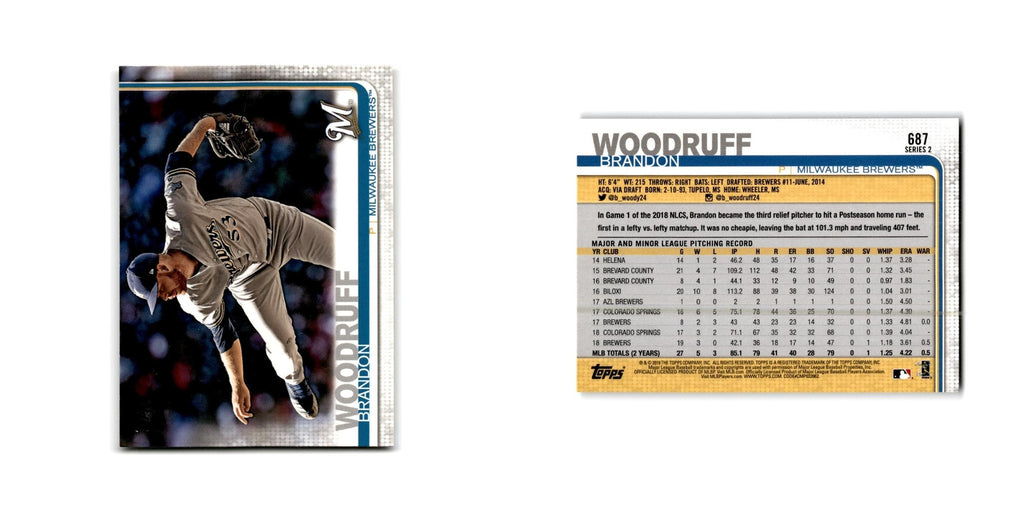 Brandon Woodruff 2019 Topps #687 Milwaukee Brewers Baseball Card NM