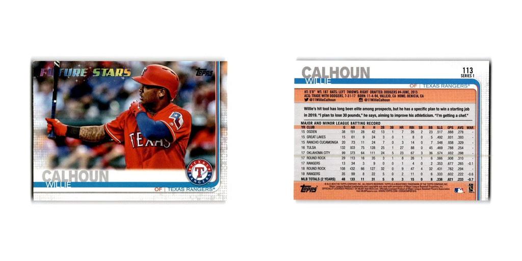 Willie Calhoun 2019 Topps #113 Texas Rangers Baseball Card NM