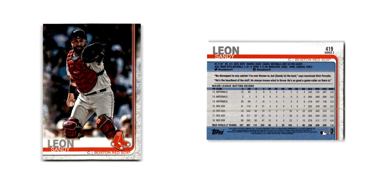 Sandy Leon 2019 Topps #419 Boston Red Sox Baseball Card NM