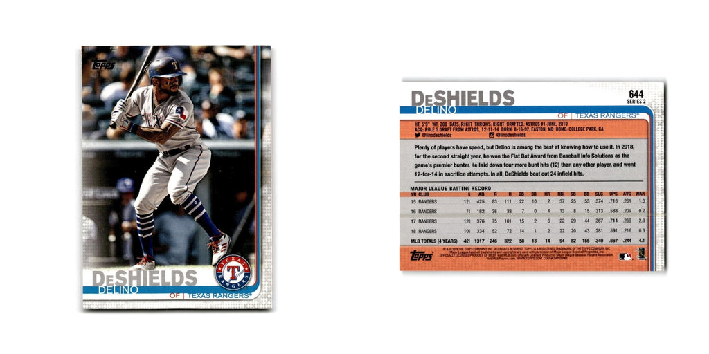 Delino DeShields Jr. 2019 Topps #644 Texas Rangers Baseball Card NM