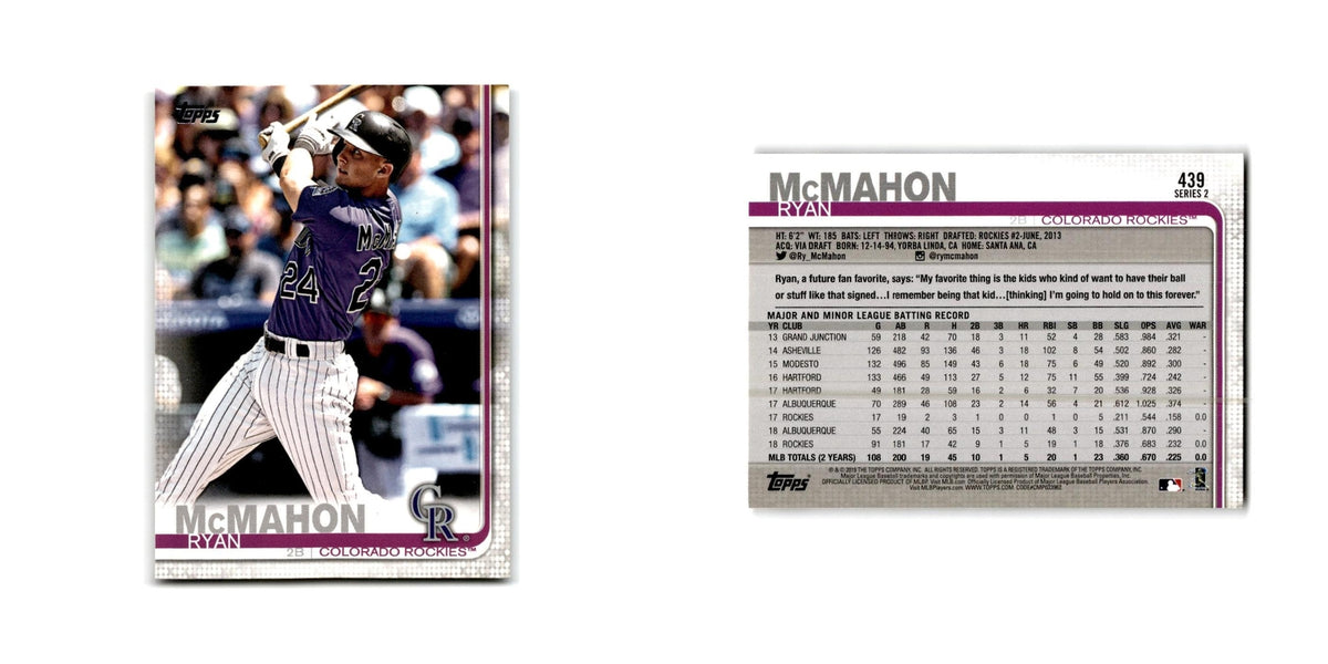 Ryan McMahon 2019 Topps #439 Colorado Rockies Baseball Card NM