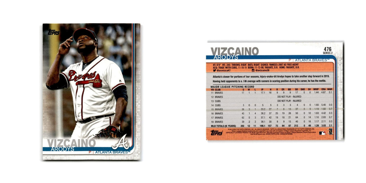 Arodys Vizcaino 2019 Topps #476 Atlanta Braves Baseball Card NM