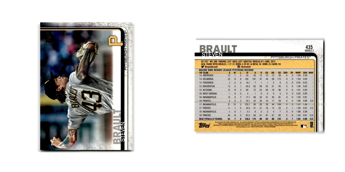 Steven Brault 2019 Topps #435 Pittsburgh Pirates Baseball Card NM