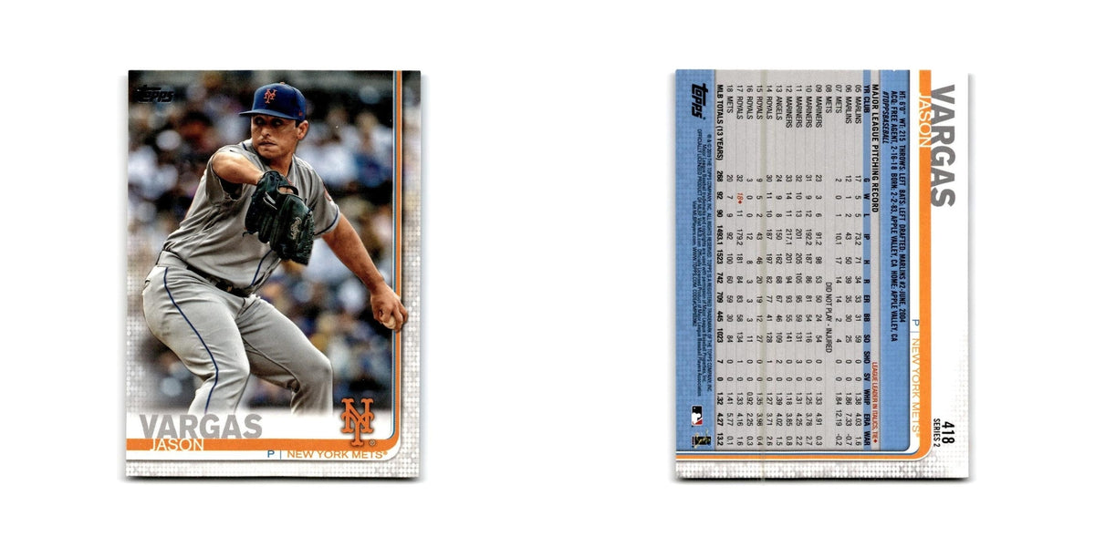 Jason Vargas 2019 Topps #418 New York Mets Baseball Card NM