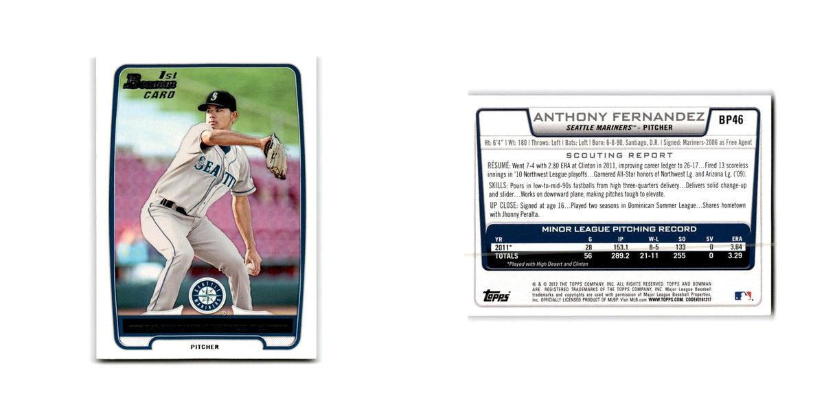 Anthony Fernandez 2012 Bowman Prospects #BP46 Seattle Mariners Baseball Card NM