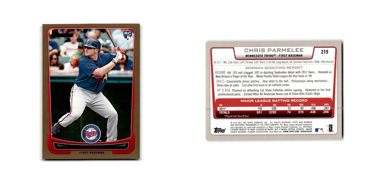 Chris Parmelee 2012 Bowman Gold #219 Minnesota Twins Baseball Card NM