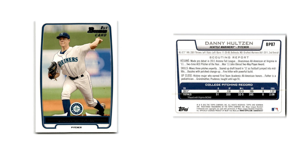 Danny Hultzen 2012 Bowman Prospects #BP87 Seattle Mariners Baseball Card NM