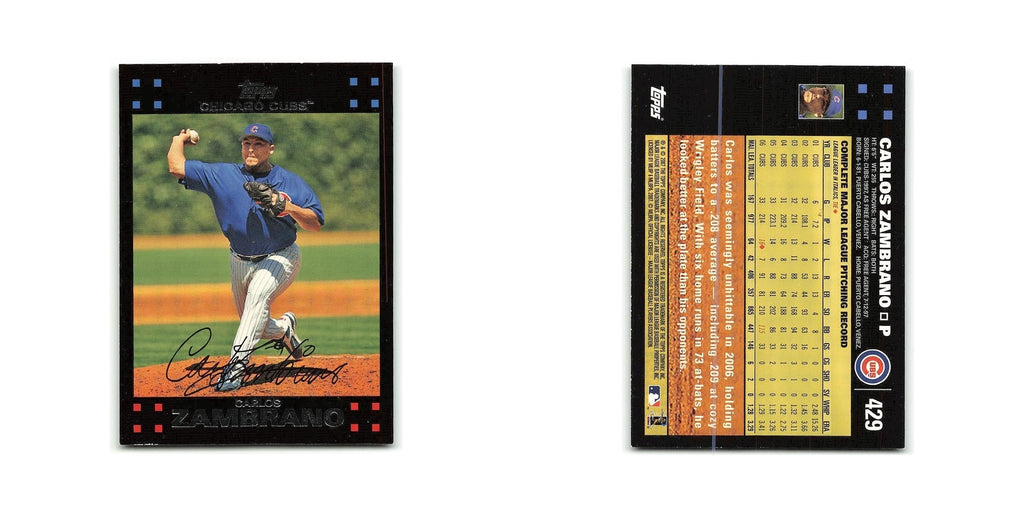Carlos Zambrano 2007 Topps #429 Chicago Cubs Baseball Card NM