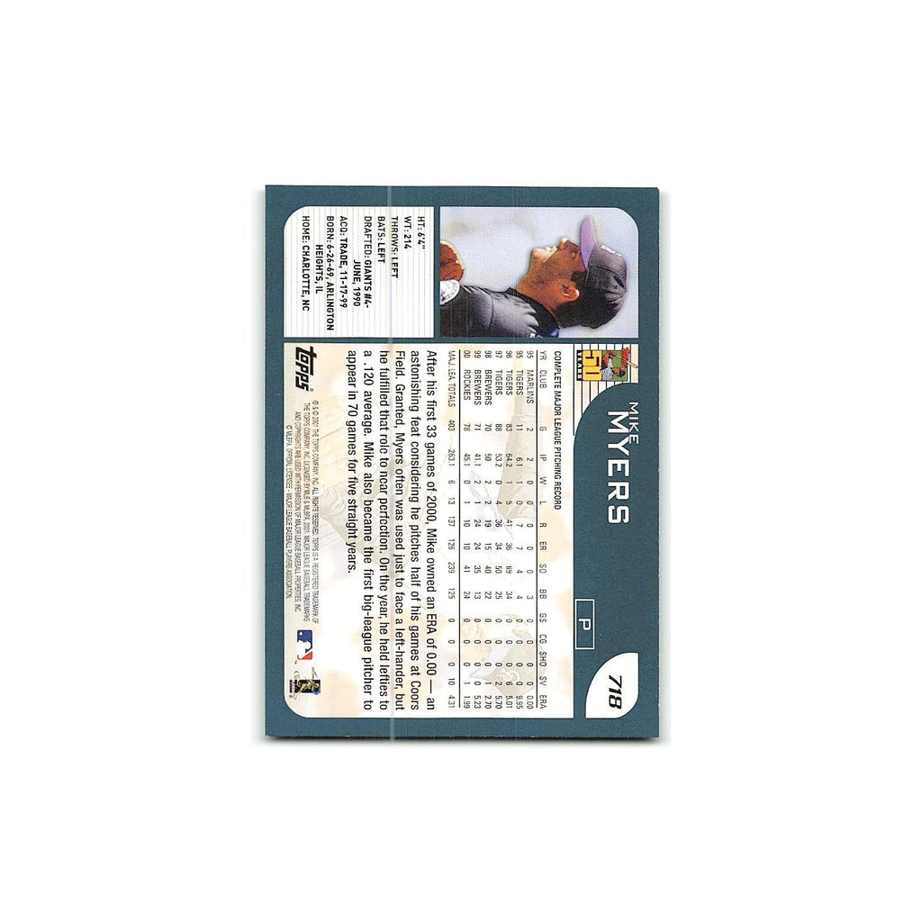 Mike Myers 2001 Topps #718 Colorado Rockies Baseball Card NM