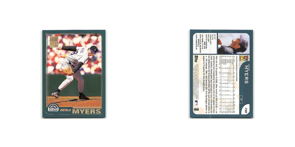 Mike Myers 2001 Topps #718 Colorado Rockies Baseball Card NM