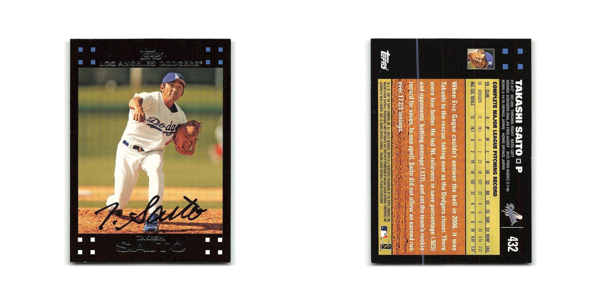 Takashi Saito 2007 Topps #432 Los Angeles Dodgers Baseball Card NM