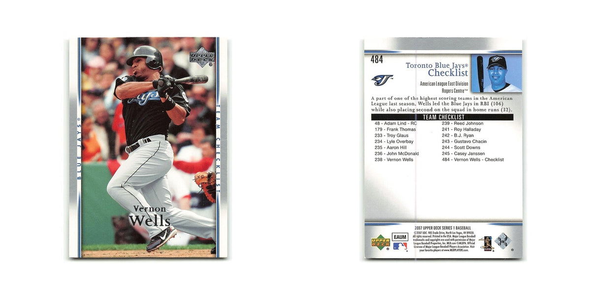 Vernon Wells 2007 Upper Deck #484 Toronto Blue Jays Baseball Card NM