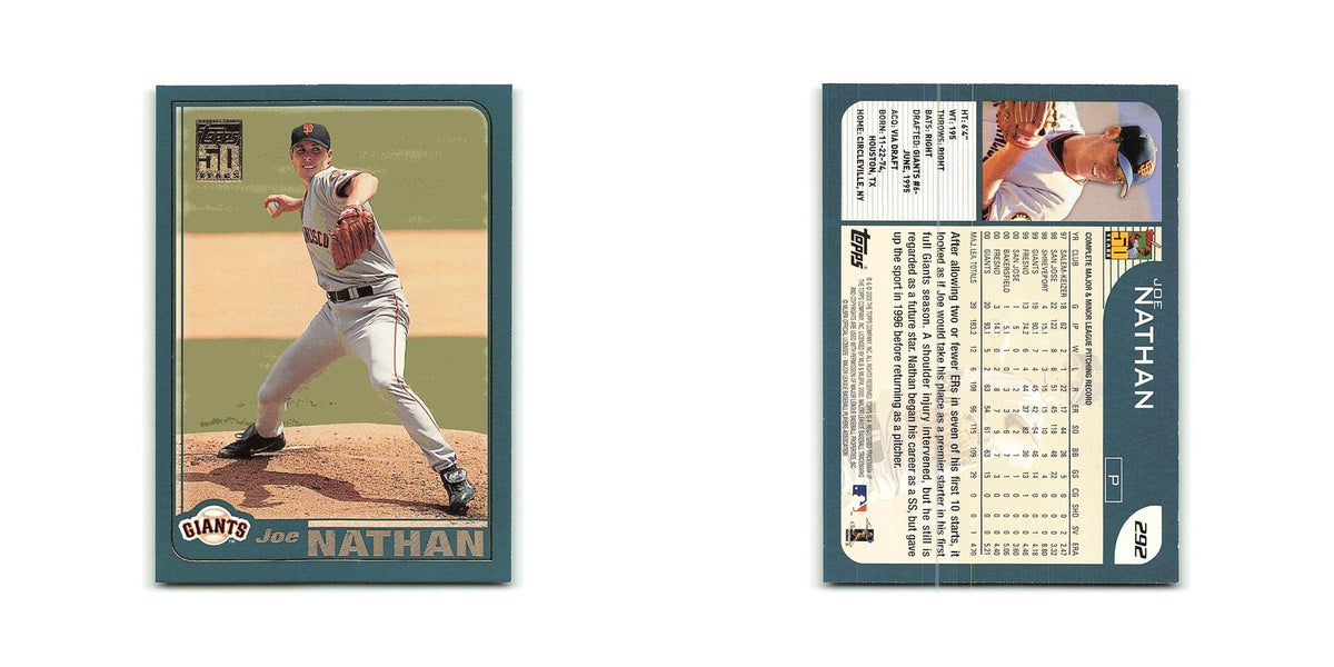 Joe Nathan 2001 Topps #292 San Francisco Giants Baseball Card NM