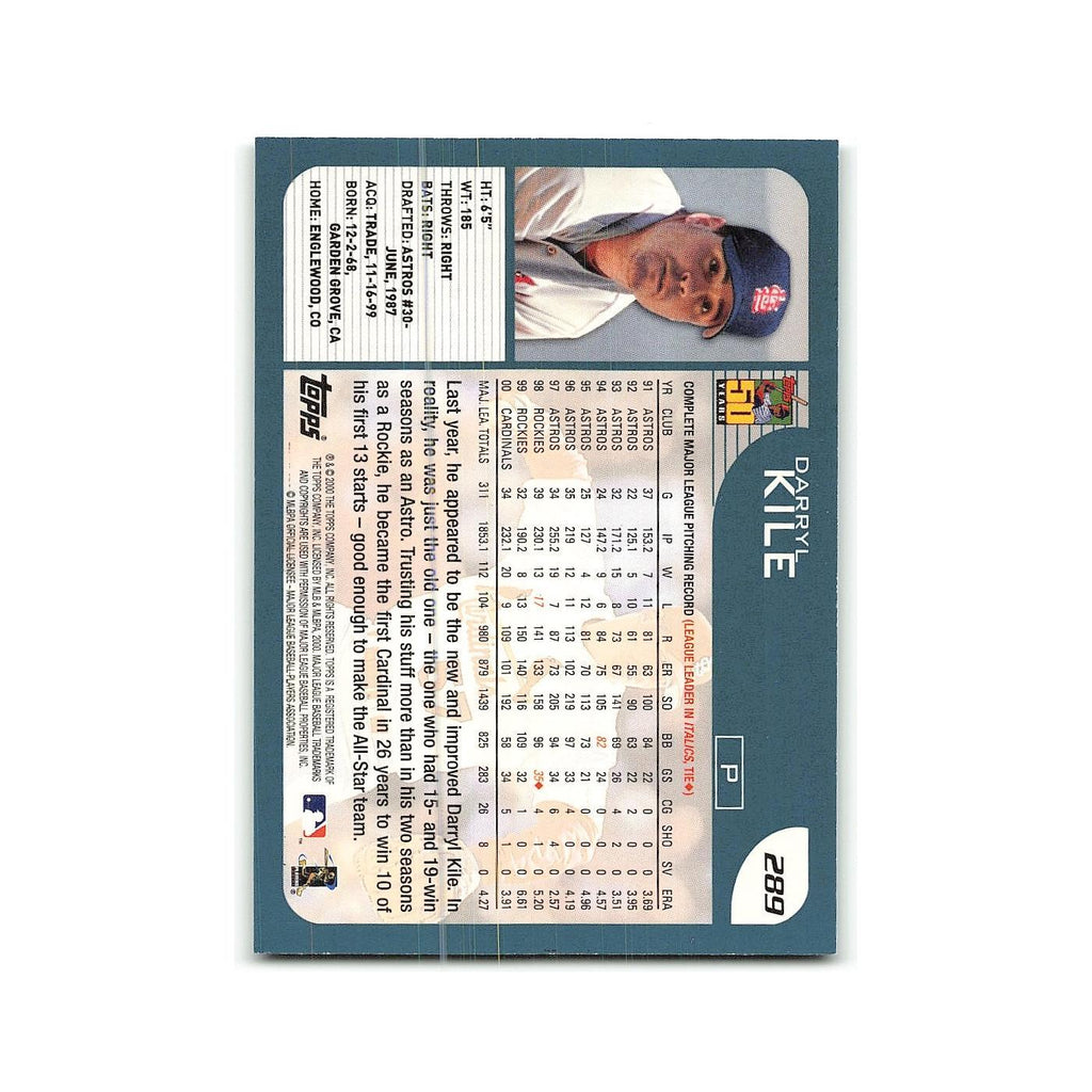 Darryl Kile 2001 Topps #289 St. Louis Cardinals Baseball Card NM