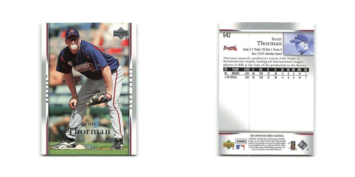 Scott Thorman 2007 Upper Deck #542 Atlanta Braves Baseball Card NM