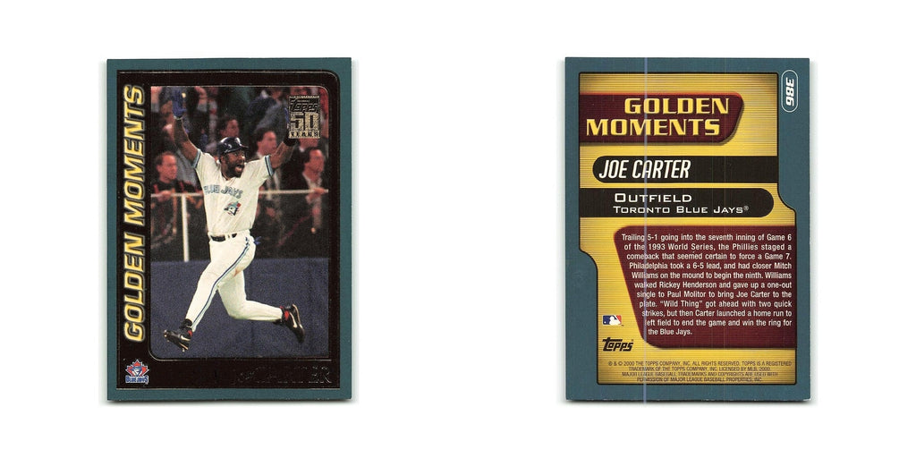 Joe Carter Golden Moments 2001 Topps #386 Toronto Blue Jays Baseball Card NM