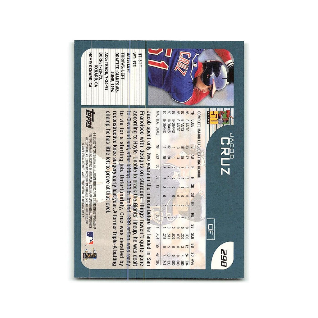 Jacob Cruz 2001 Topps #298 Cleveland Indians Baseball Card NM