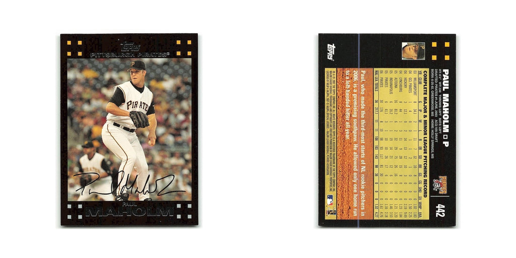 Paul Maholm 2007 Topps #442 Pittsburgh Pirates Baseball Card NM