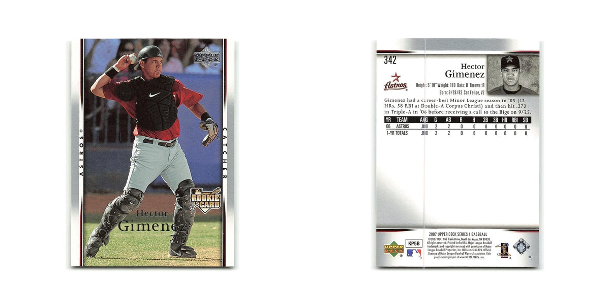 Hector Gimenez 2007 Upper Deck #342 Houston Astros Baseball Card NM