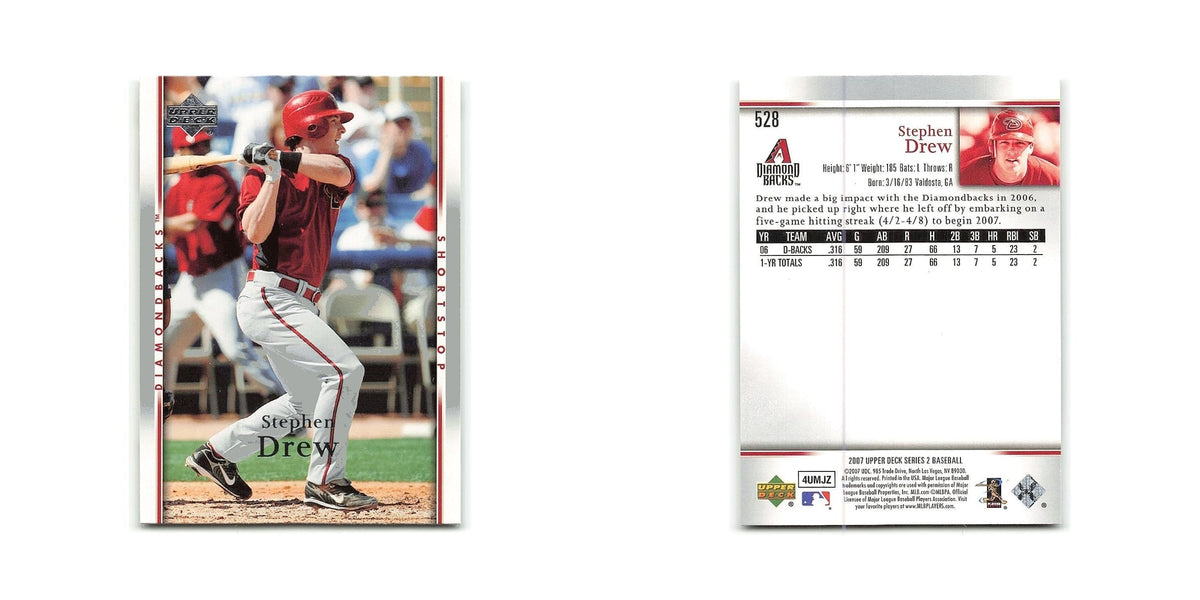 Stephen Drew 2007 Upper Deck #528 Arizona Diamondbacks Baseball Card NM