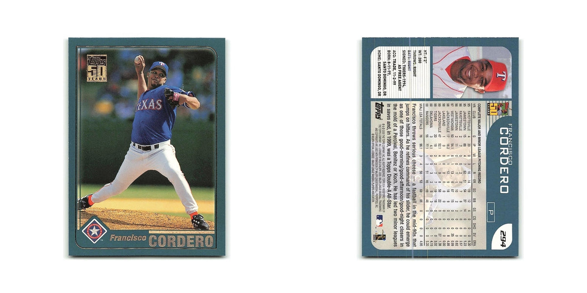 Francisco Cordero 2001 Topps #294 Texas Rangers Baseball Card NM