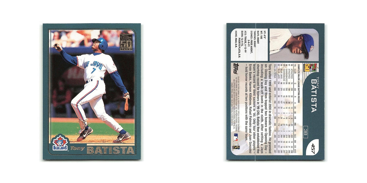 Tony Batista 2001 Topps #457 Toronto Blue Jays Baseball Card NM