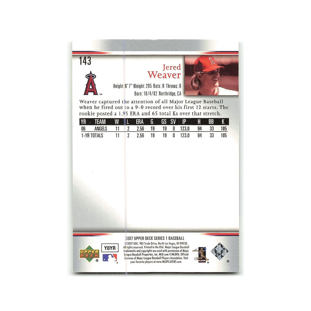 Jered Weaver 2007 Upper Deck #143 Los Angeles Angels Baseball Card NM