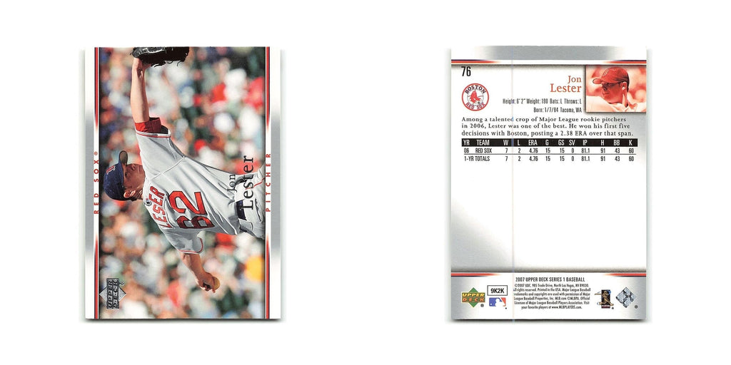 Jon Lester 2007 Upper Deck #76 Boston Red Sox Baseball Card NM