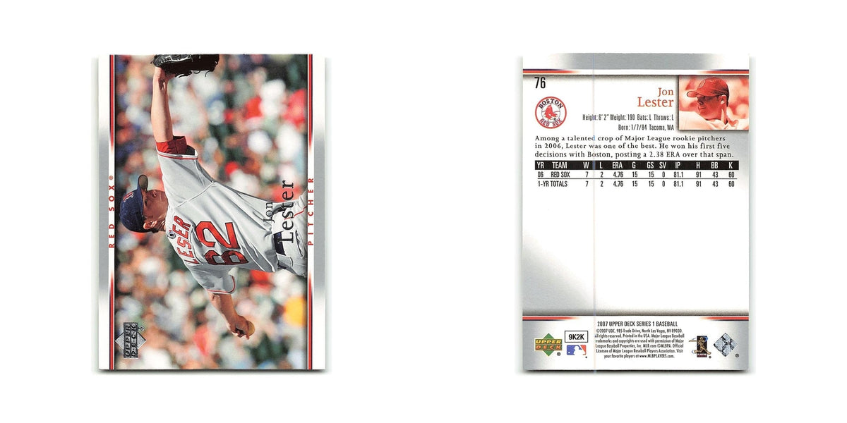 Jon Lester 2007 Upper Deck #76 Boston Red Sox Baseball Card NM
