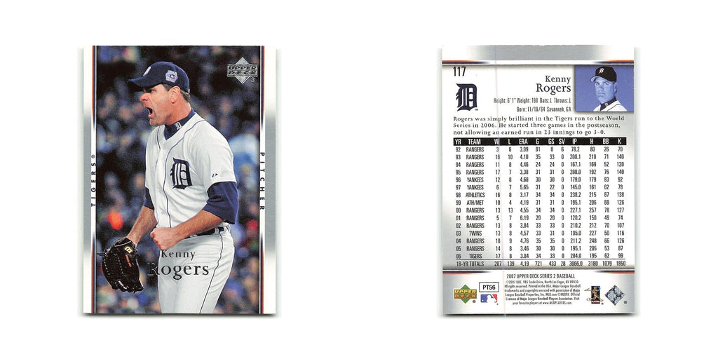 Kenny Rogers 2007 Upper Deck #117 Detroit Tigers Baseball Card NM