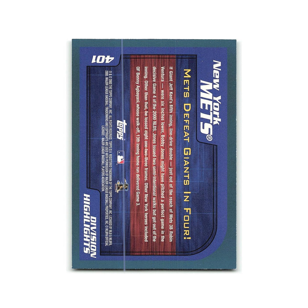 Division Series Highlights 2001 Topps #401 New York Mets Baseball Card NM