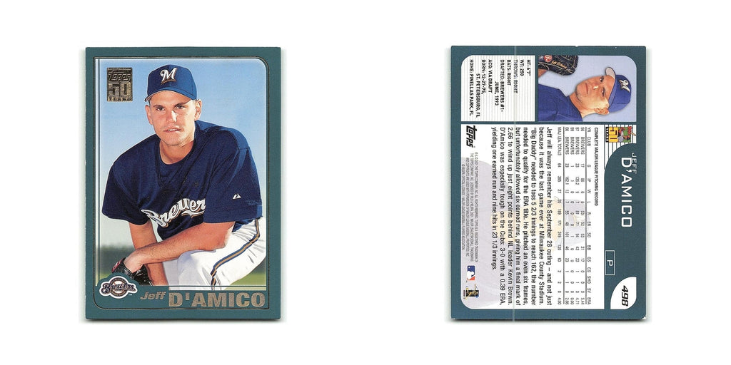 Jeff D'Amico 2001 Topps #498 Milwaukee Brewers Baseball Card NM