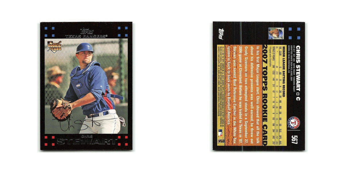 Chris Stewart Rookie 2007 Topps #567 Texas Rangers Baseball Card NM