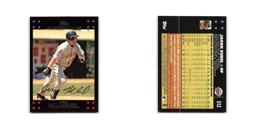 Jason Kubel 2007 Topps #512 Minnesota Twins Baseball Card NM