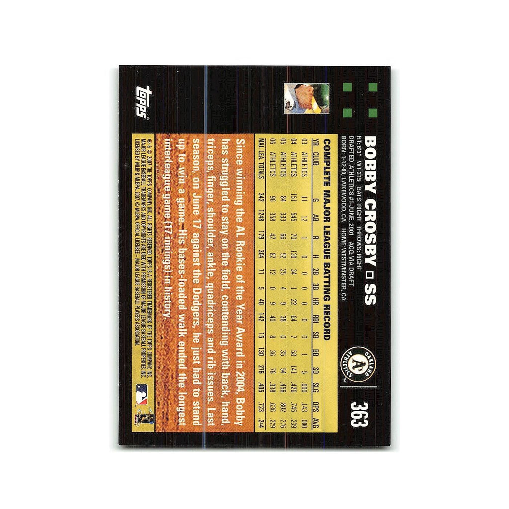Bobby Crosby 2007 Topps #363 Oakland Athletics Baseball Card NM