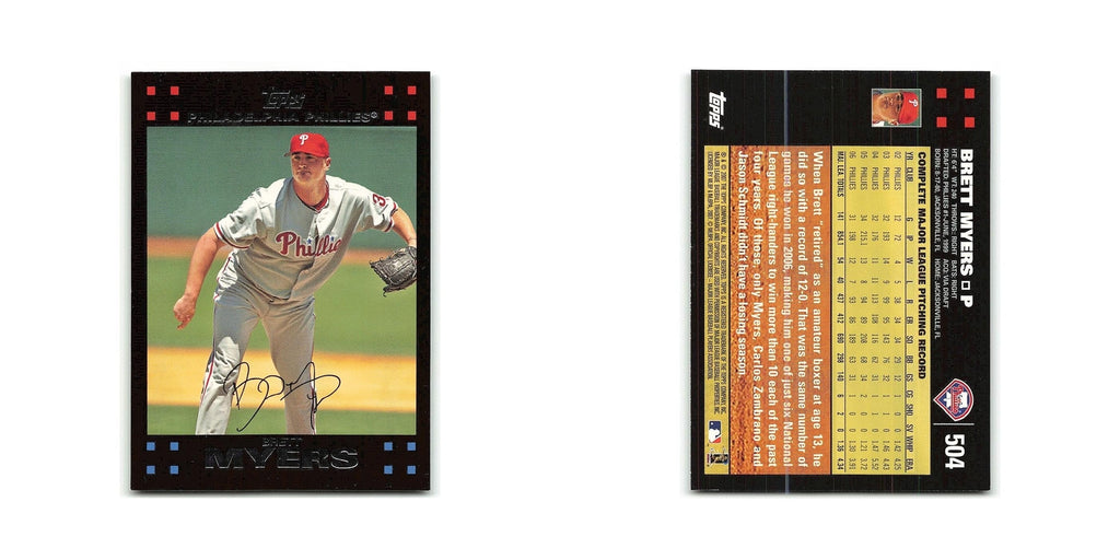 Brett Myers 2007 Topps #504 Philadelphia Phillies Baseball Card NM