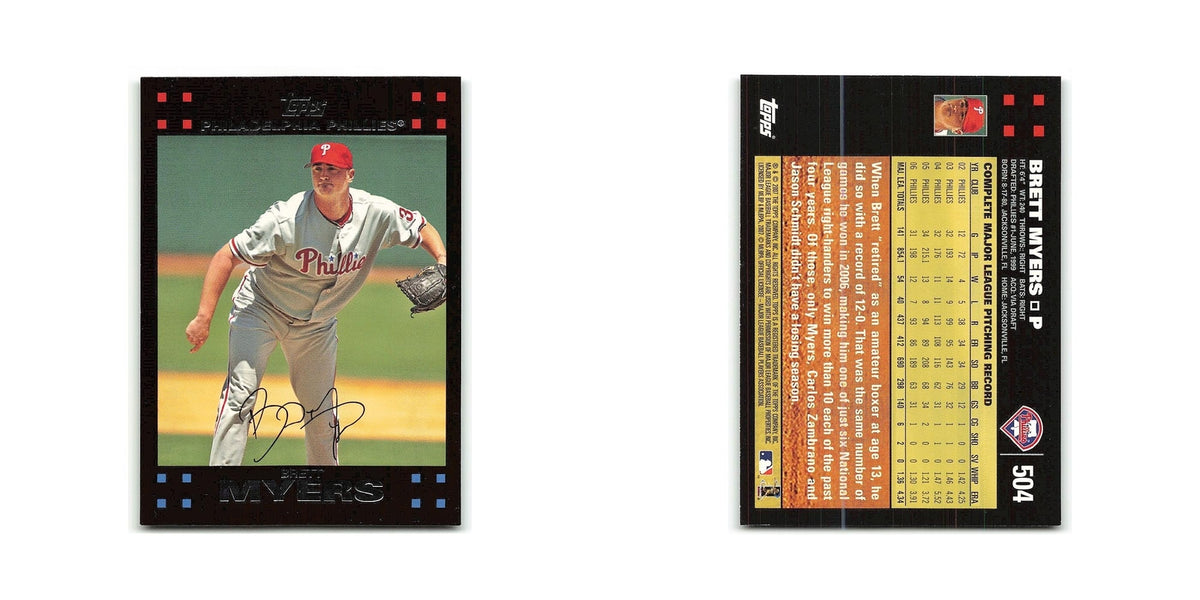 Brett Myers 2007 Topps #504 Philadelphia Phillies Baseball Card NM