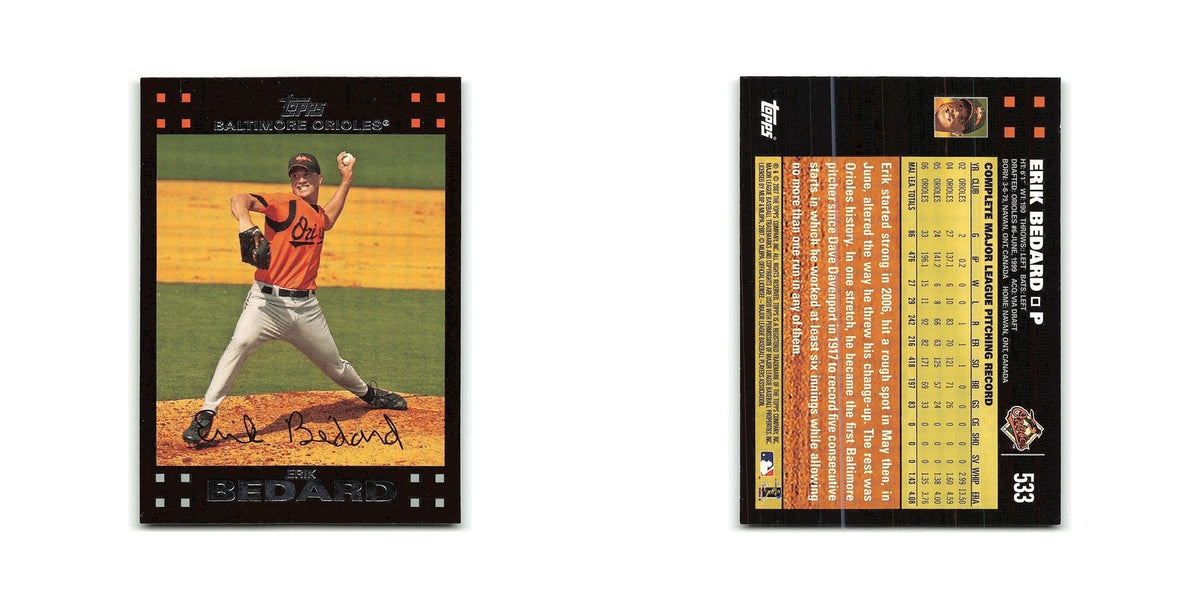 Erik Bedard 2007 Topps #533 Baltimore Orioles Baseball Card NM