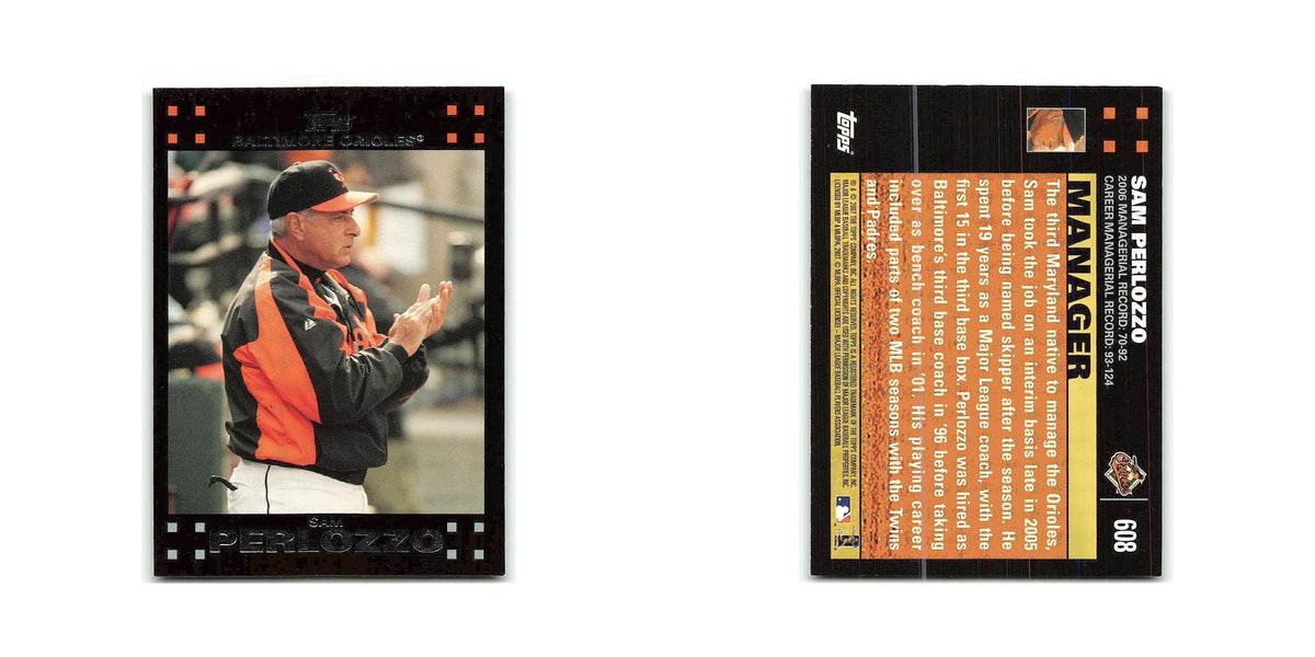 Sam Perlozzo 2007 Topps #608 Baltimore Orioles Baseball Card NM