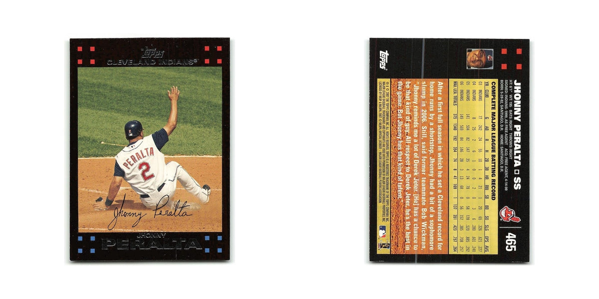 Jhonny Peralta 2007 Topps #465 Cleveland Indians Baseball Card NM