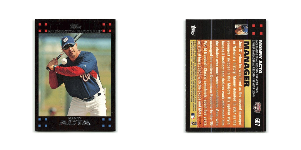 Manny Acta 2007 Topps #607 Washington Nationals Baseball Card NM