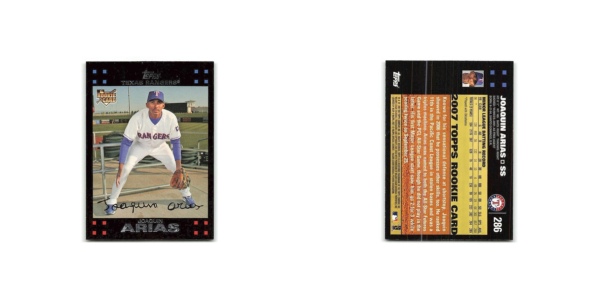 Joaquin Arias Rookie 2007 Topps #286 Texas Rangers Baseball Card NM