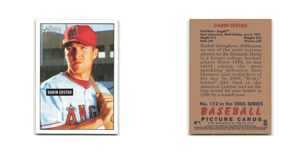 Darin Erstad 2005 Bowman Heritage #152 Los Angeles Angels Baseball Card NM