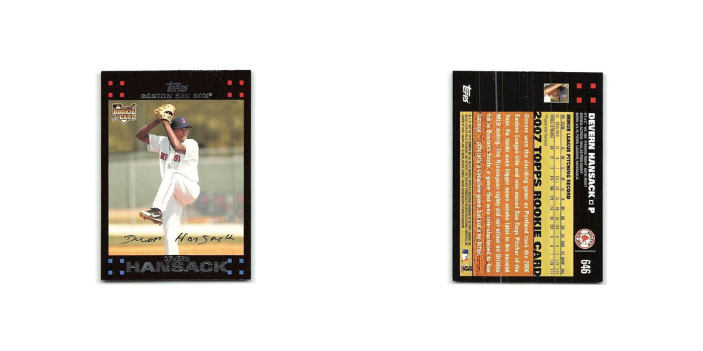 Devern Hansack Rookie 2007 Topps #646 Boston Red Sox Baseball Card NM