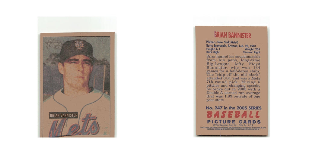 Brian Bannister Rookie variation 2005 Bowman Heritage #247 New York Mets NM