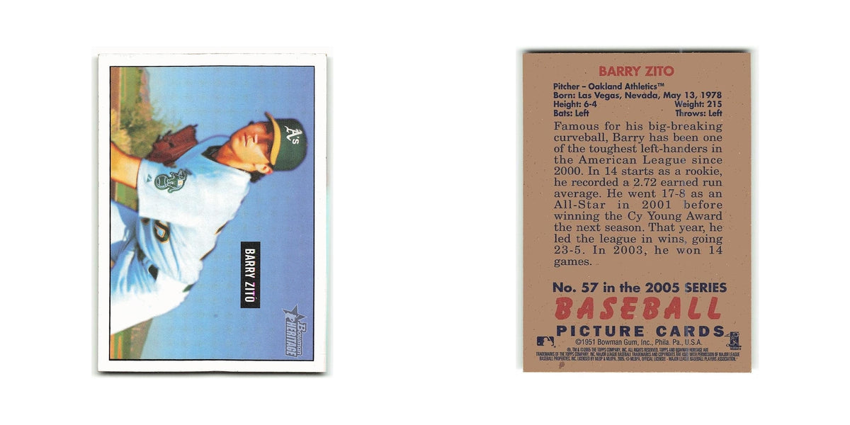 Barry Zito 2005 Bowman Heritage #57 Oakland Athletics Baseball Card NM
