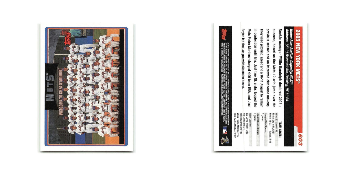 New York Mets 2006 Topps #603 New York Mets Baseball Card NM