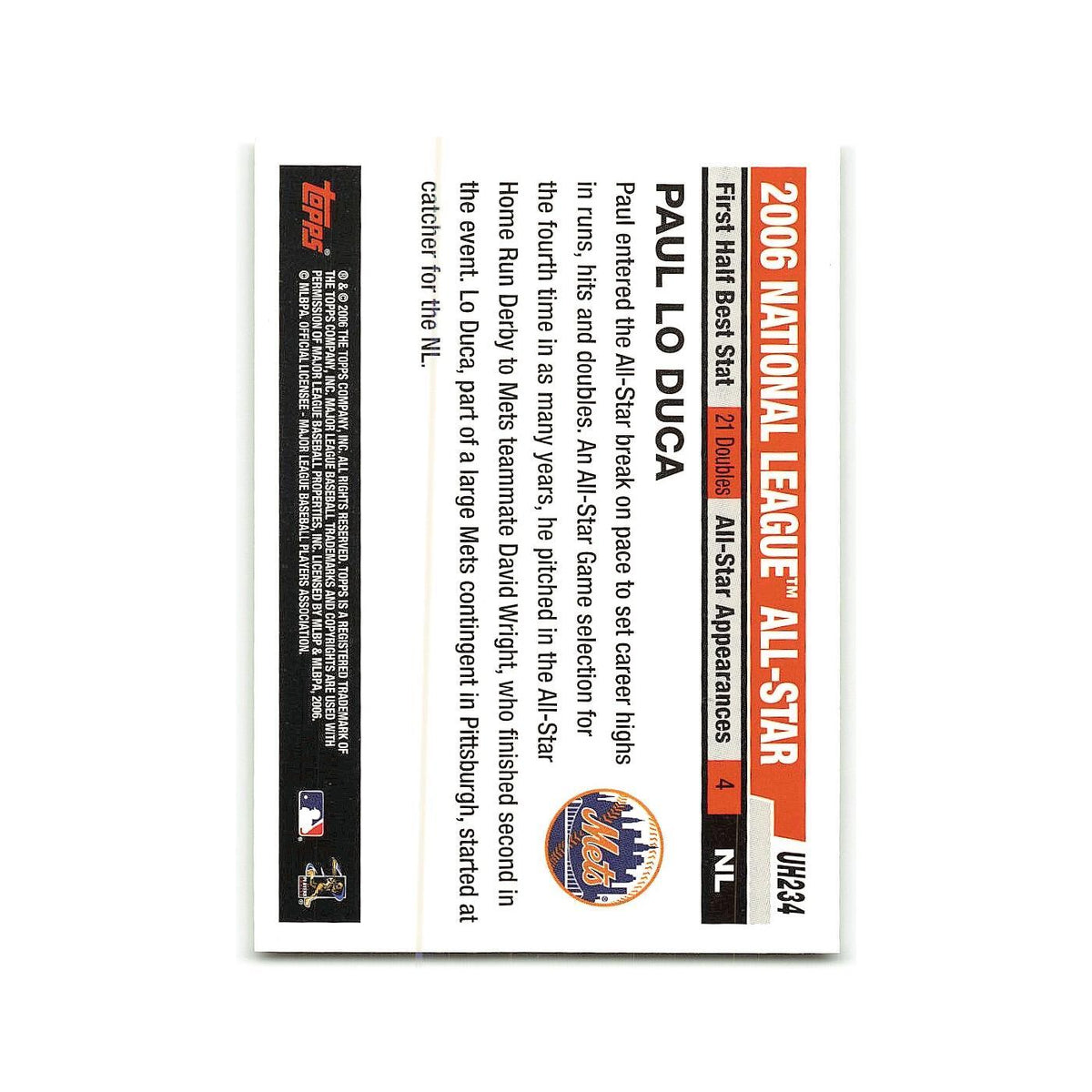 Paul Lo Duca 2006 Topps Update and Highlights #UH234 New York Mets NM