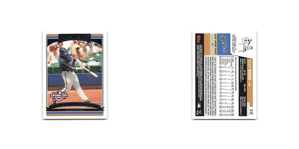 Rickie Weeks 2006 Topps Opening Day #39 Milwaukee Brewers Baseball Card NM