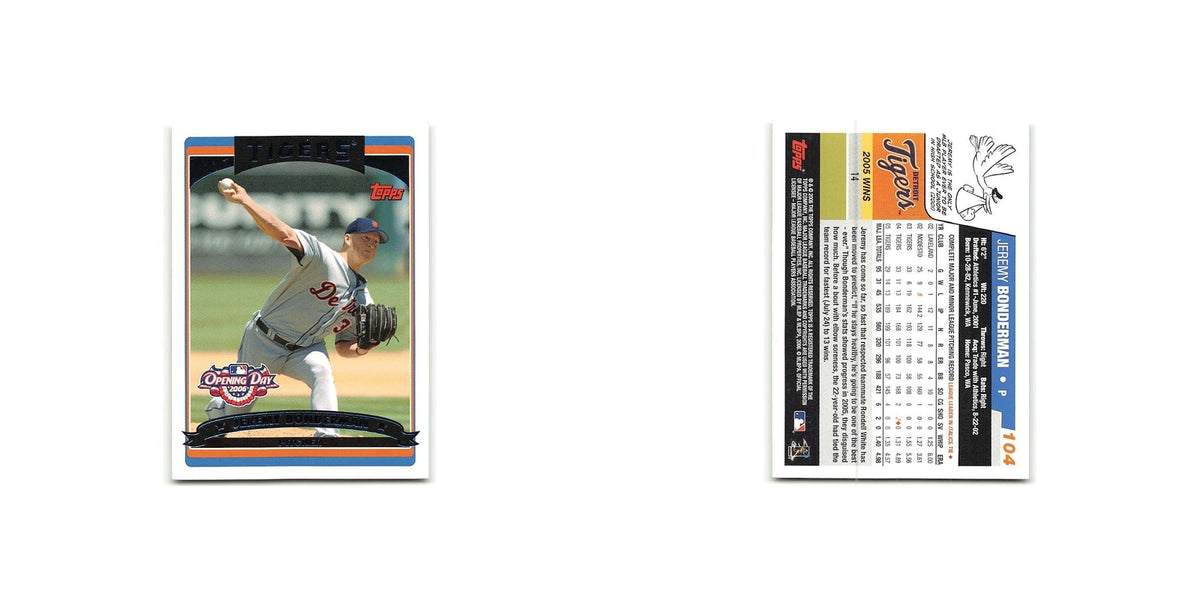 Jeremy Bonderman 2006 Topps Opening Day #104 Detroit Tigers Baseball Card NM